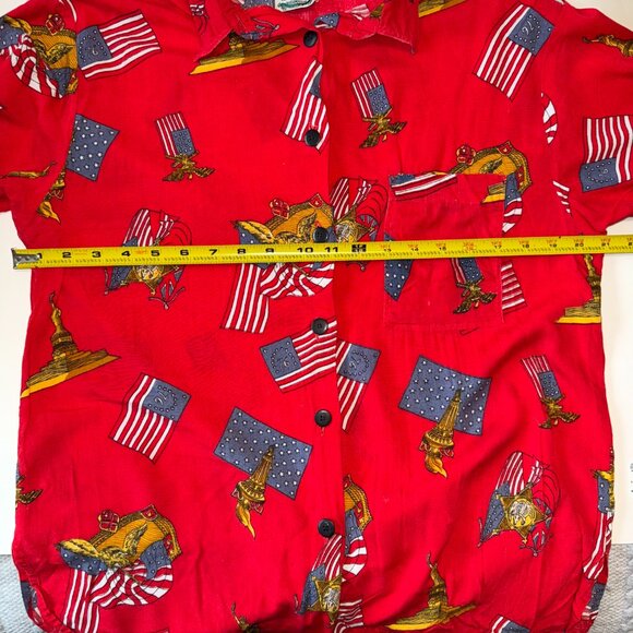 Separate Issue Vintage Men's America USA Patriotic Button-Down Short Sleeve Med - Picture 7 of 8
